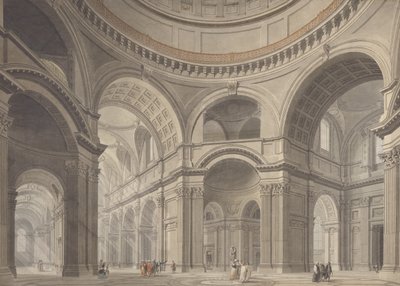 Interieur van de St. Pauls kathedraal, c.1792 door Thomas Malton Jnr.